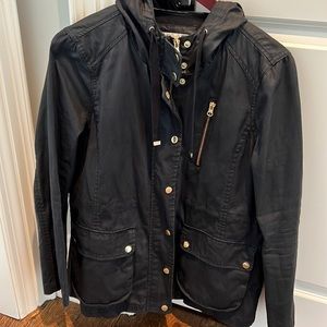 Forever 21 Light Hooded Jacket with Gold Hardware and Drawstring